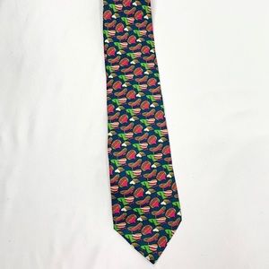 CHRISTIAN DIOR Canal Boat Silk Tie Blue/Green